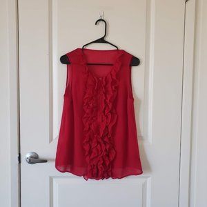 Red Frilled blouse